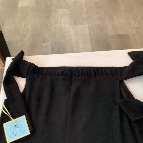 CeCe Black Dress Bows off the Shoulder to the Knee NWT - Picture 4 of 4